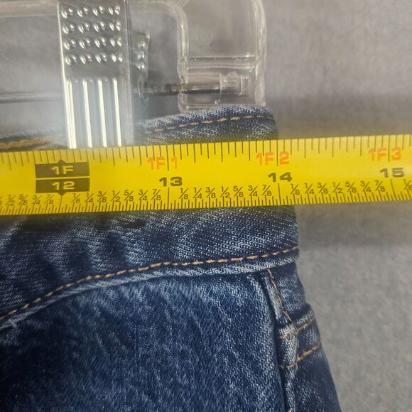 Abercrombie & Fitch The Loose High Rise Acid Wash Blue Sz 27 Cuff Wide Leg Baggy - Picture 6 of 6